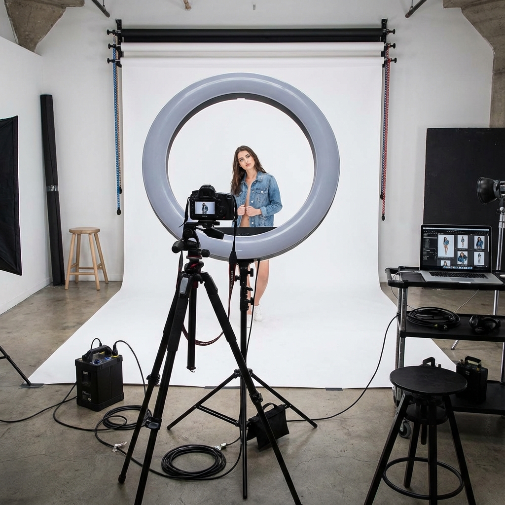 Setup profissional para fotos de moda