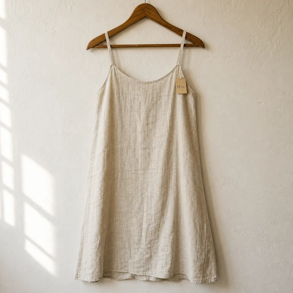 Vestido Midi Linho Cru — peça
